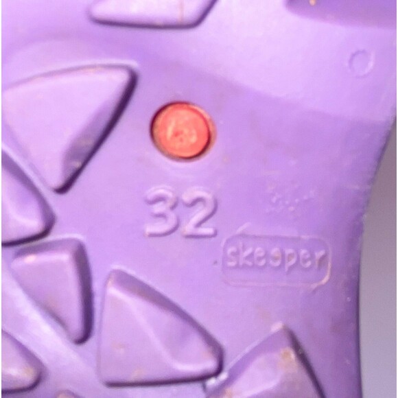 SKEEPER Size 32/1Y Black Slip-On Rain Boots w/Grip Soles Pink/Purple Rubber Boot - Picture 10 of 10